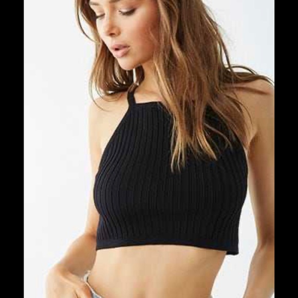 NEW Forever 21 Women’s Marled Knit Cami Top Black M - Picture 2 of 3